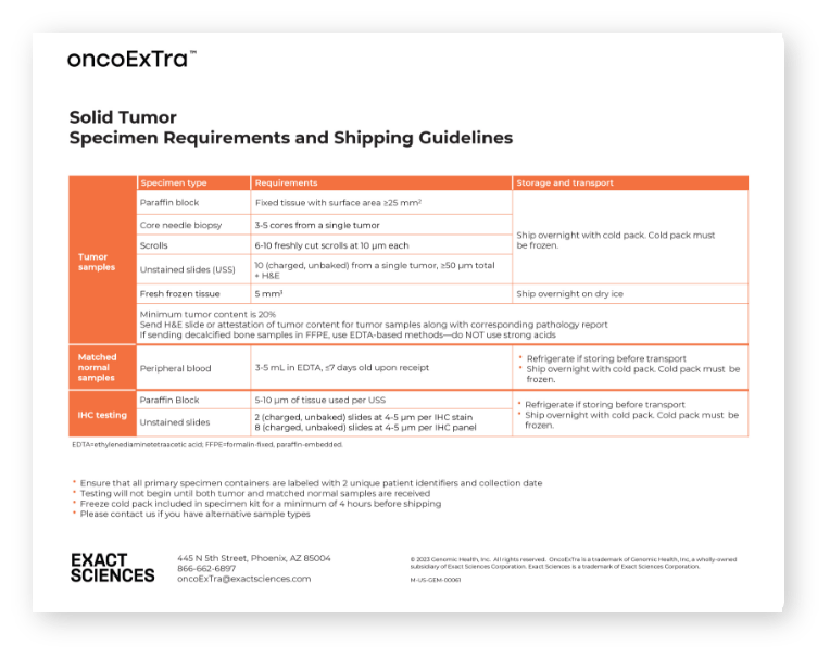 Specimen Requirements